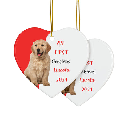 Golden Retriever First Christmas Ornament, Gift for Her, Puppies First Christmas, Christmas Gift, dog lover, Golden gift