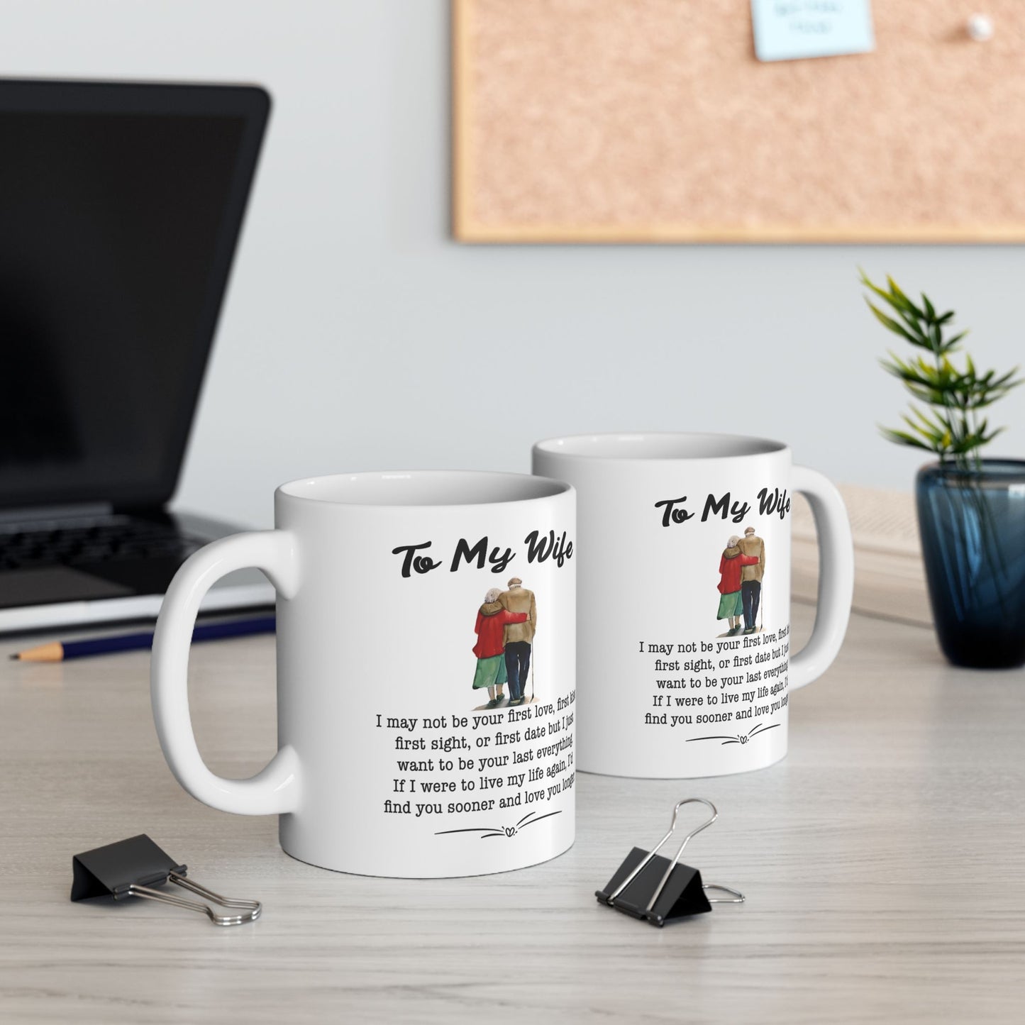 To My Wife Forever Love – Hand in Hand Couple's Mug Red Coat