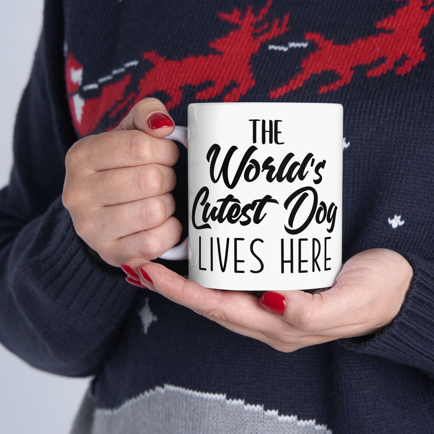 Mug - The World's Cutest Dog Lives Here - Cute Ceramic Mug, 11oz, 15oz