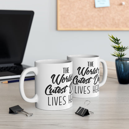 Mug - The World's Cutest Dog Lives Here - Cute Ceramic Mug, 11oz, 15oz