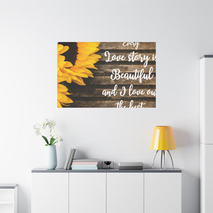 Sunflower Love: Inspirational Wall Art with Heartfelt Quote