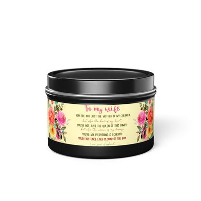 To My Beloved Wife Love Note Candle - Aromatherapy Tin Candle