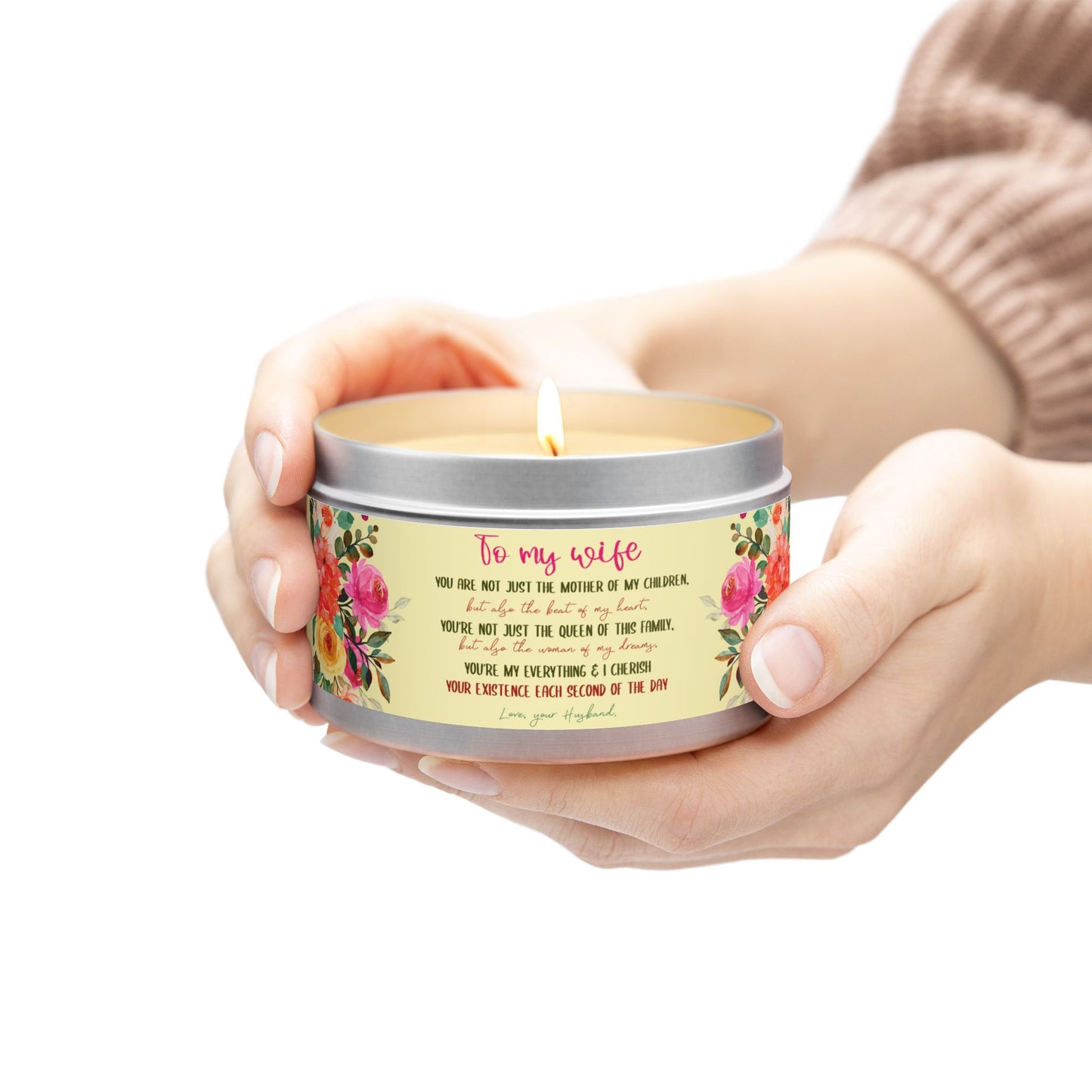 To My Beloved Wife Love Note Candle - Aromatherapy Tin Candle