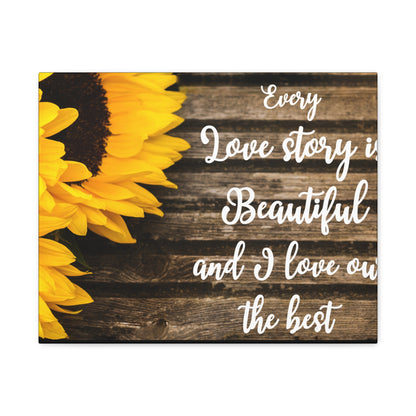 Sunflower Love: Inspirational Wall Art with Heartfelt Quote