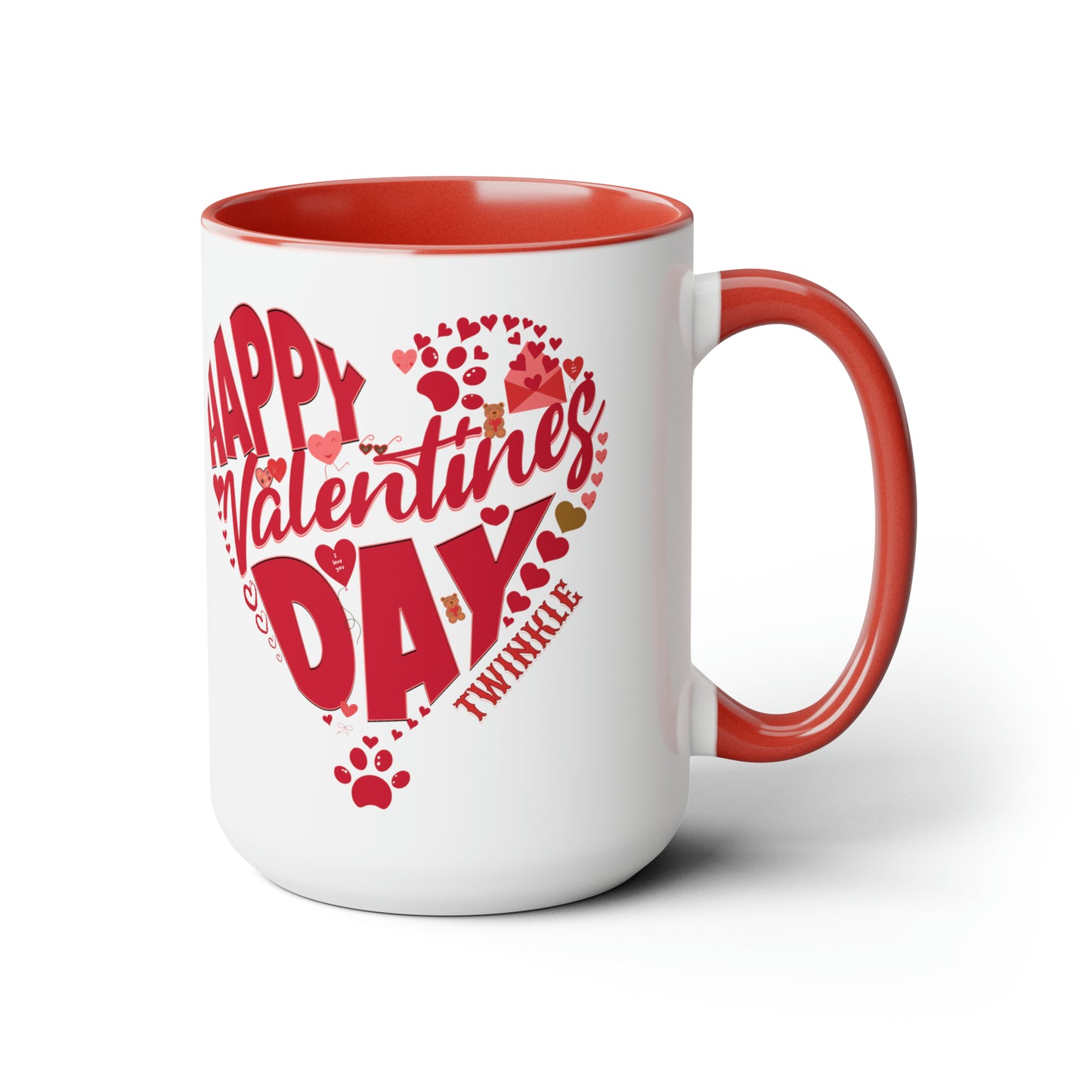 Personalized Valentine's gift mug that has Personalized pet name.