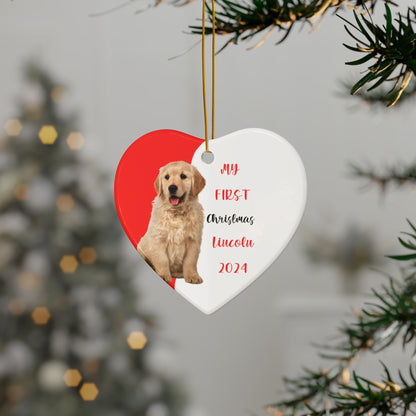 Golden Retriever First Christmas Ornament, Gift for Her, Puppies First Christmas, Christmas Gift, dog lover, Golden gift