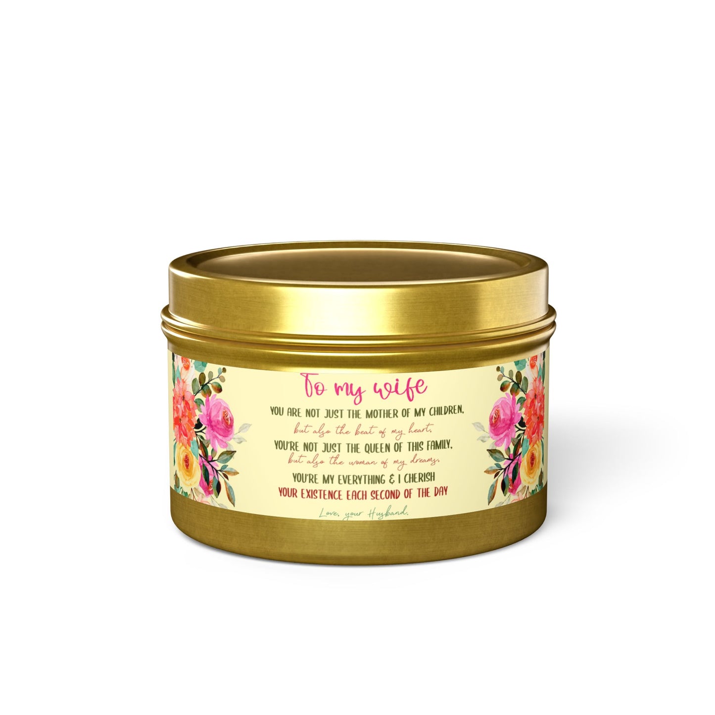 To My Beloved Wife Love Note Candle - Aromatherapy Tin Candle