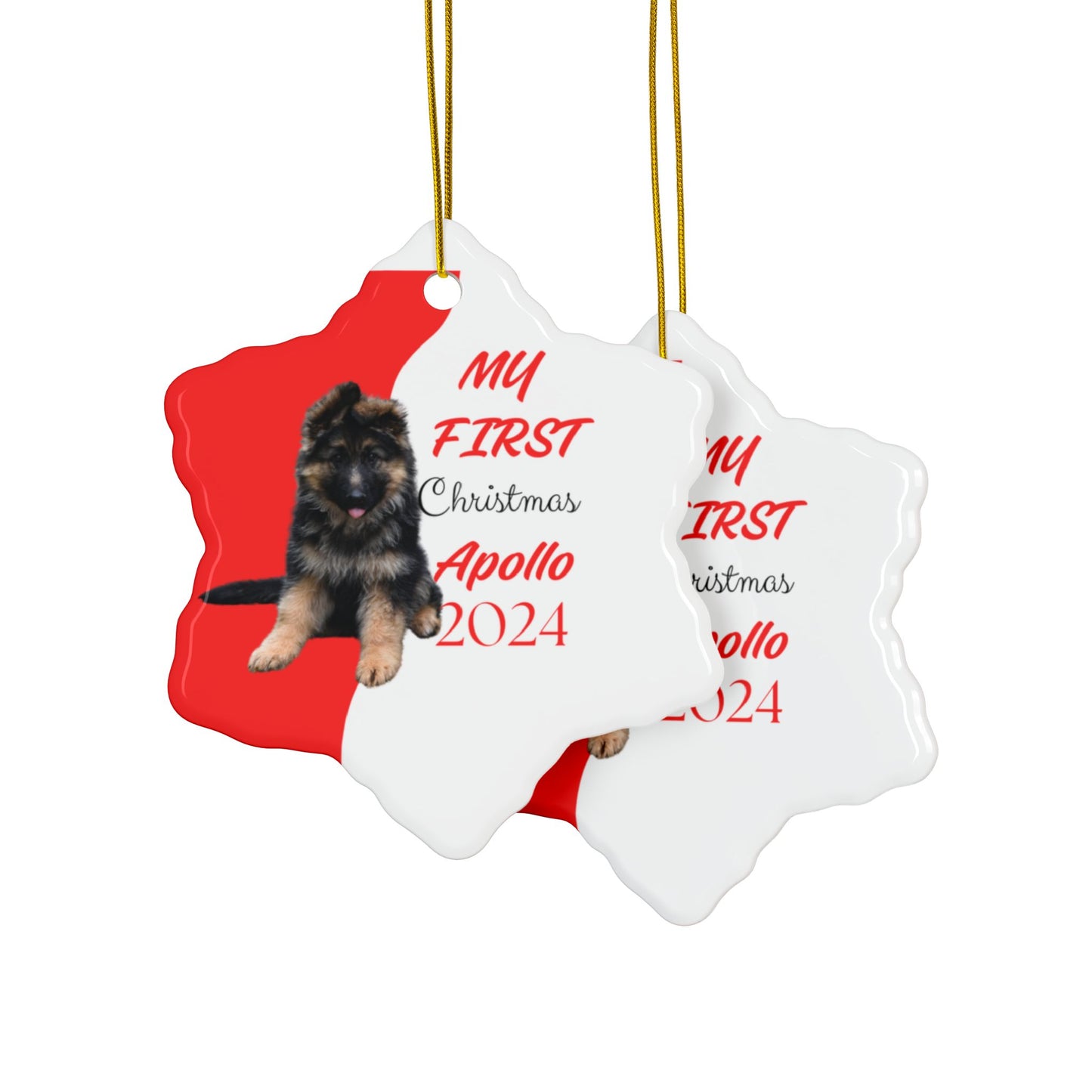 German Shepard first Christmas, Personalized German Shepherd Custom name ornament, pet lovers ornament, puppies first christmas, holiday