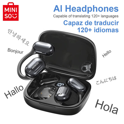 MINISO MS162 Bluetooth Translation Earbuds AI Wireless Headphones Office Travel,