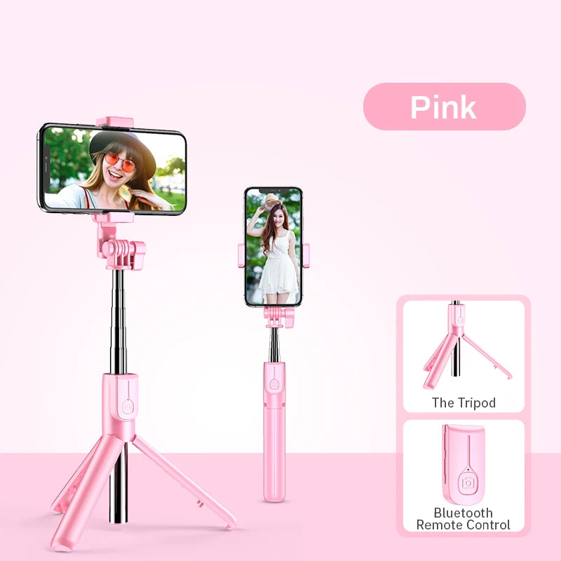 New Wireless Bluetooth Selfie Stick Foldable Tripod Monopod with LED Ring Light Suitable for iPhone Android Mobile Phone Tripod