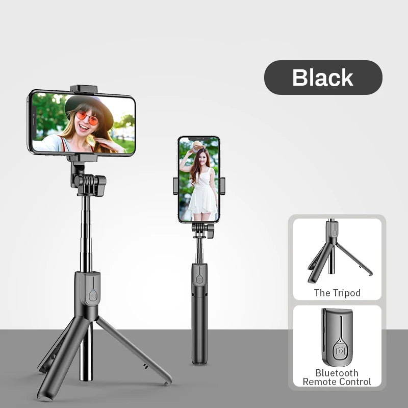 New Wireless Bluetooth Selfie Stick Foldable Tripod Monopod with LED Ring Light Suitable for iPhone Android Mobile Phone Tripod