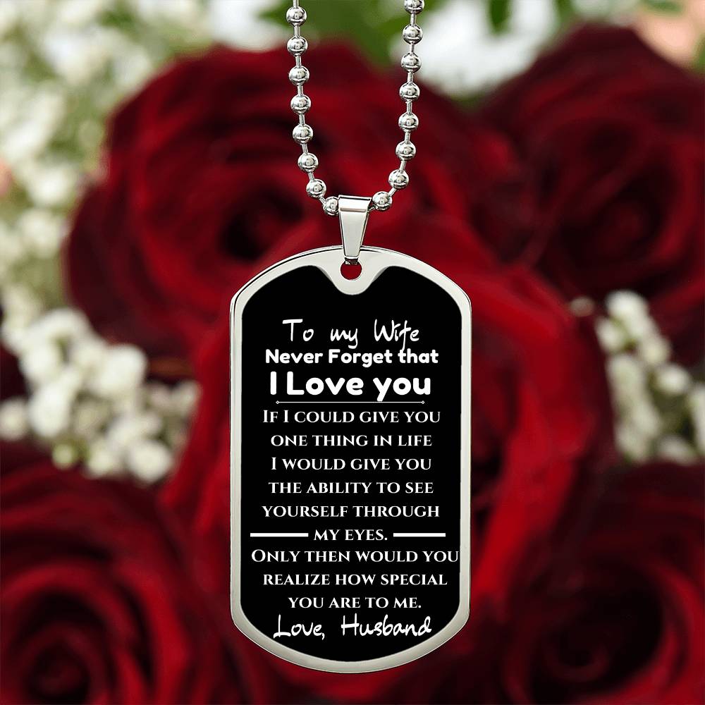 To My Wife - Engraved Dog Tag Keepsake