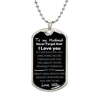 To My Husband - Engraved Dog Tag Keepsake