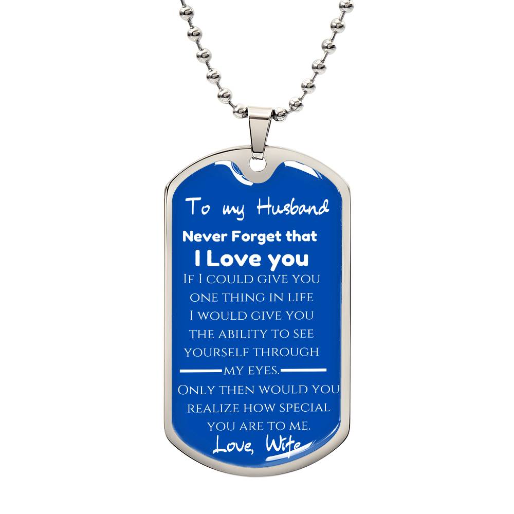 To My Husband - Engraved Dog Tag Keepsake