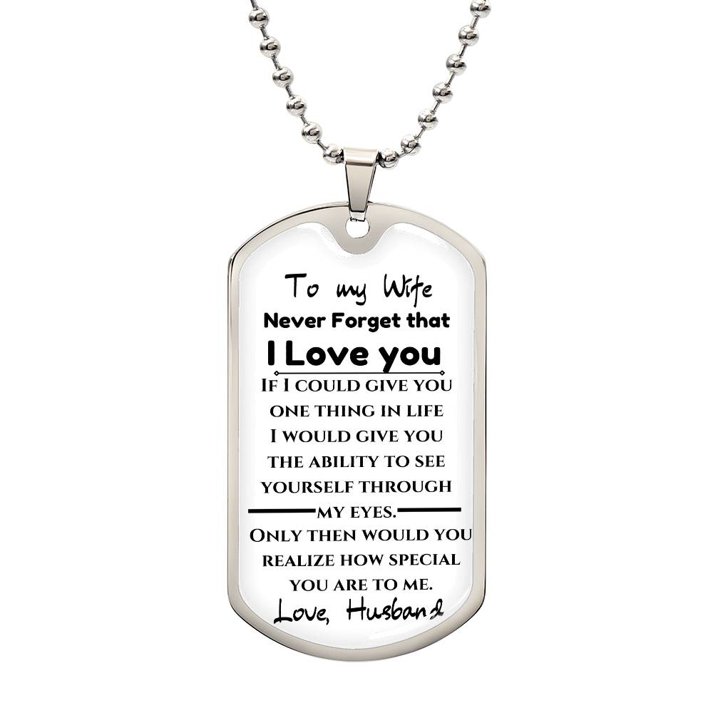 To My Wife - Engraved Dog Tag Keepsake