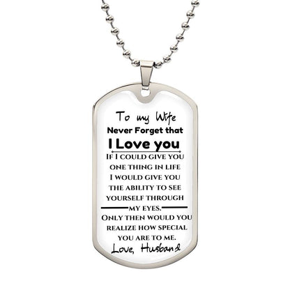 To My Wife - Engraved Dog Tag Keepsake