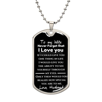 To My Wife - Engraved Dog Tag Keepsake