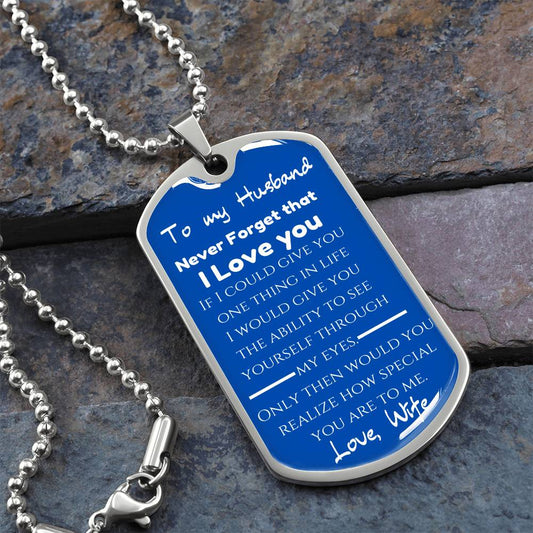 To My Husband - Engraved Dog Tag Keepsake