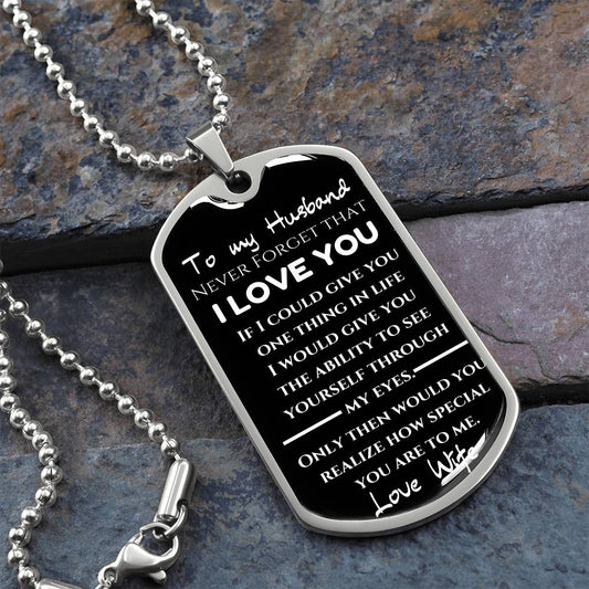 To My Husband from your wife - Love note Dog Tag Keepsake