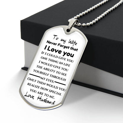 To My Wife Love Not for wife Dog Tag Keepsake