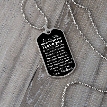 To My Wife - Engraved Dog Tag Keepsake