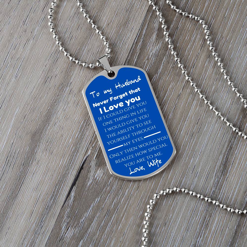 To My Husband - Engraved Dog Tag Keepsake