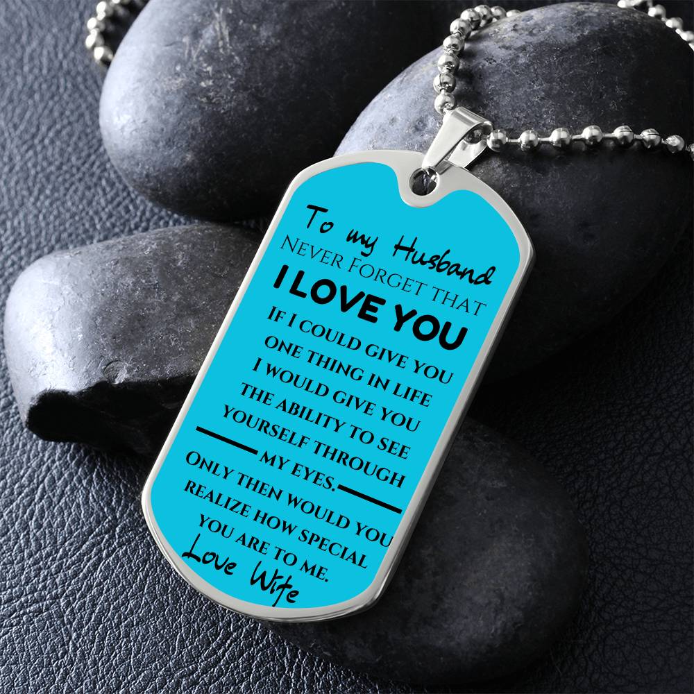 To My Husband -Personal Note Dog Tag Keepsake