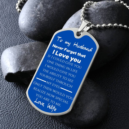 To My Husband - Engraved Dog Tag Keepsake