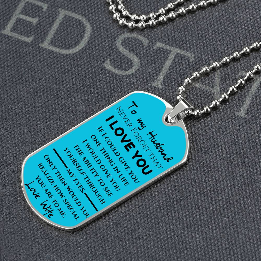 To My Husband -Personal Note Dog Tag Keepsake