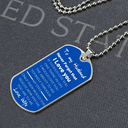 To My Husband - Engraved Dog Tag Keepsake