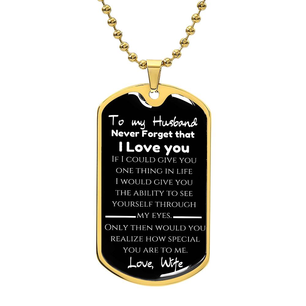 To My Husband - Engraved Dog Tag Keepsake