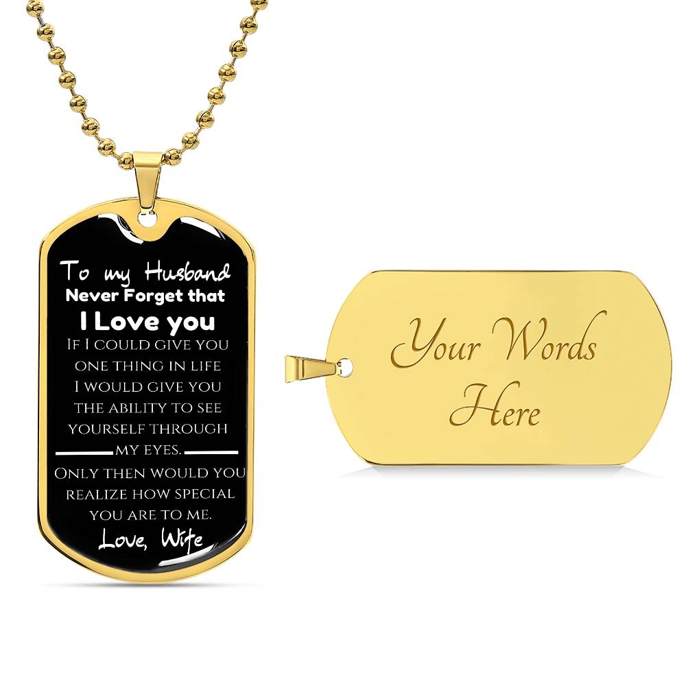 To My Husband - Engraved Dog Tag Keepsake