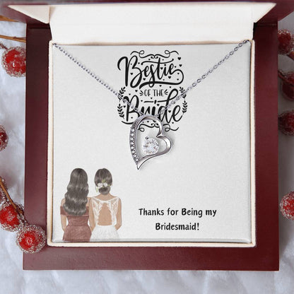 Bridal Gift Elegant Bridesmaid Necklace Heart Love– Personalized Gift for Your Special Day