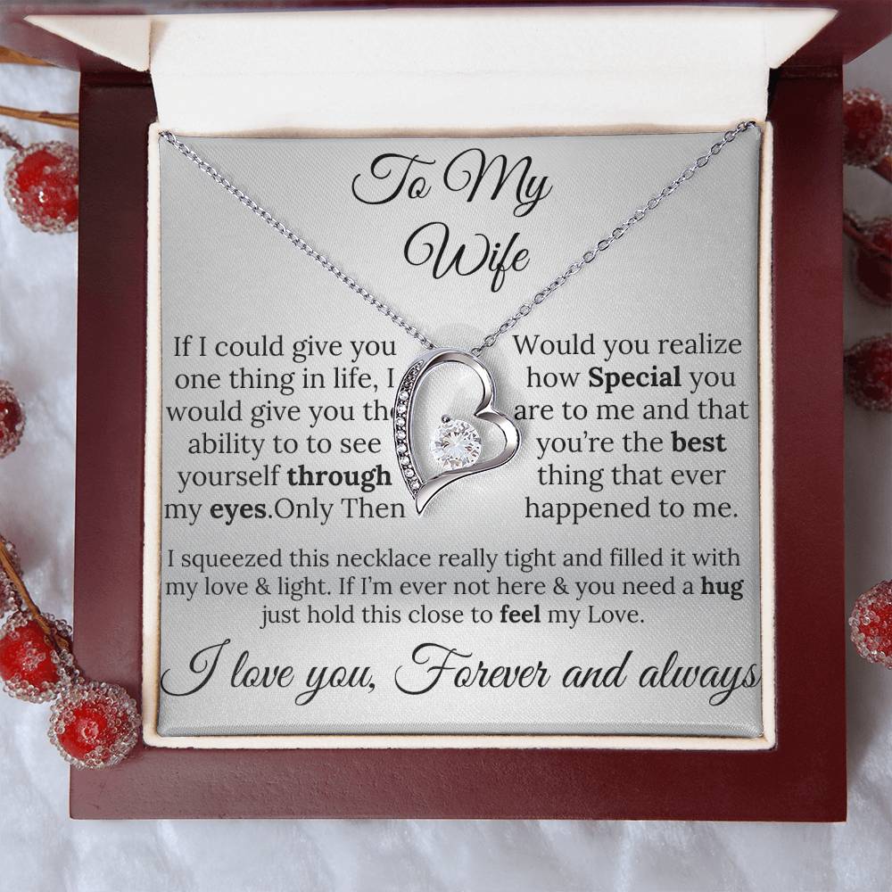 (ALMOST SOLD OUT)To My Wife Single Heart Necklace - A Gift of Love & Light Forever