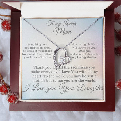 To a Loving Mom Single Heart  – A Loving Note from Your Daughter"