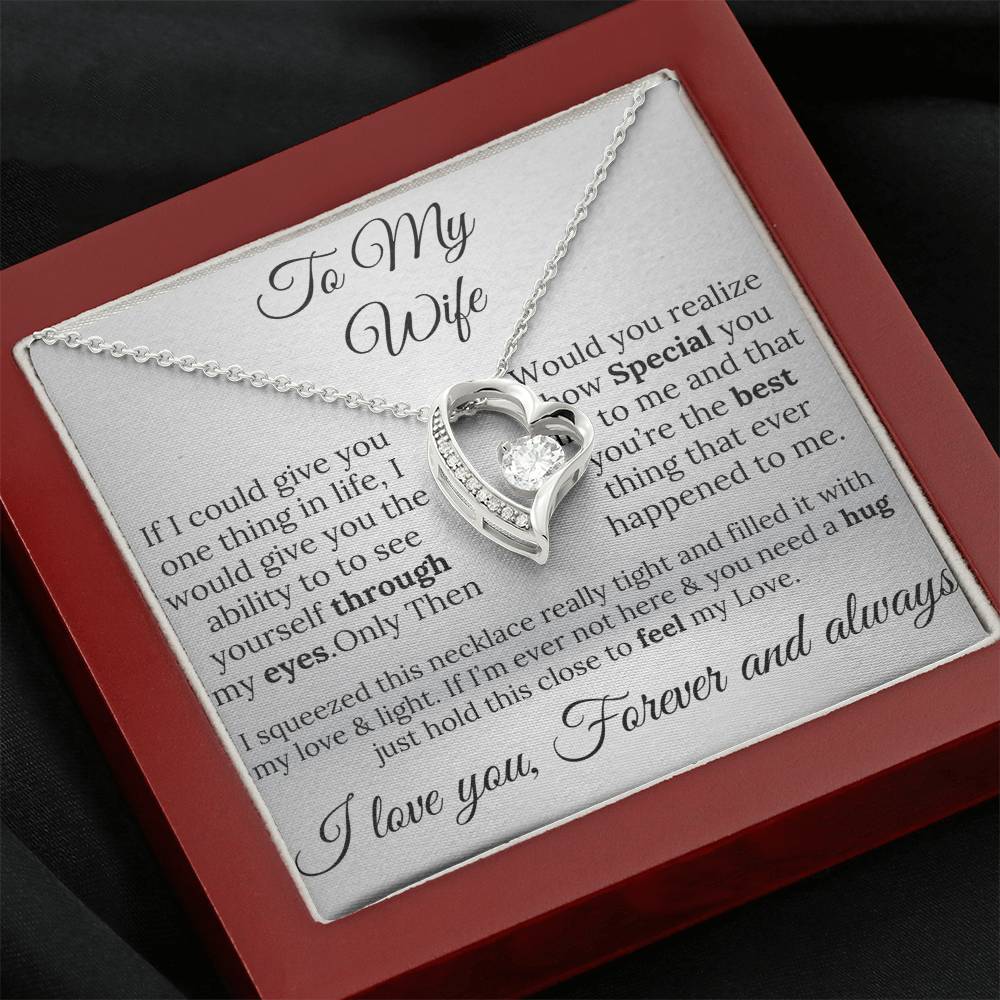 (ALMOST SOLD OUT)To My Wife Single Heart Necklace - A Gift of Love & Light Forever