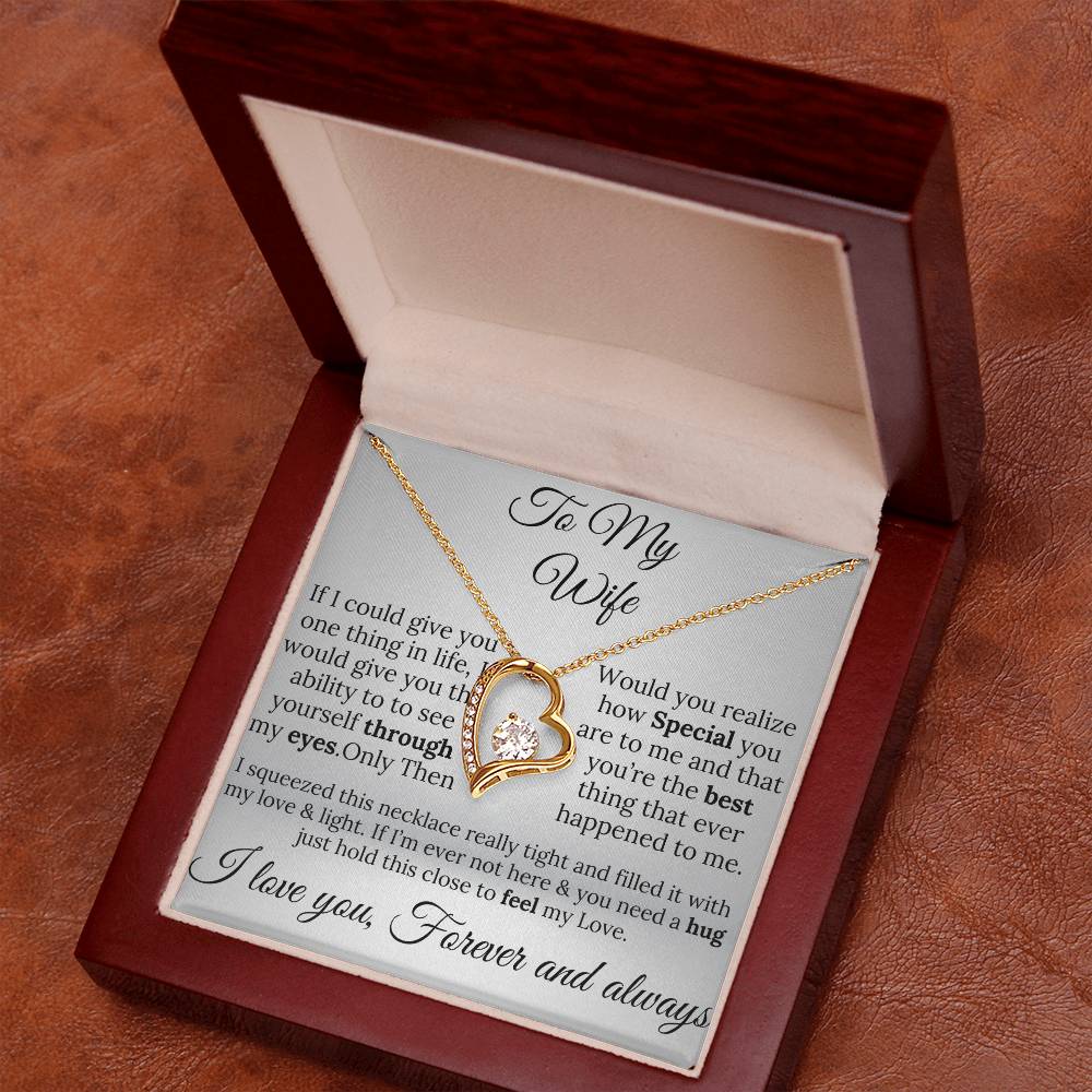 (ALMOST SOLD OUT)To My Wife Single Heart Necklace - A Gift of Love & Light Forever