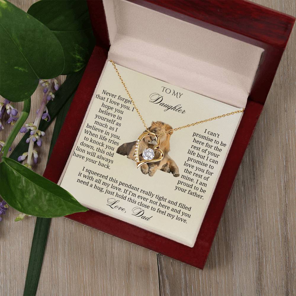 To My daughter : Lion Heart Pendant for My Daughter