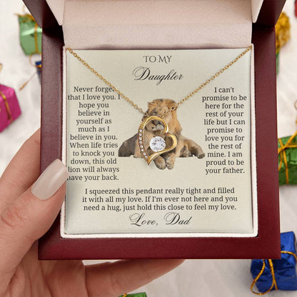 To My daughter : Lion Heart Pendant for My Daughter