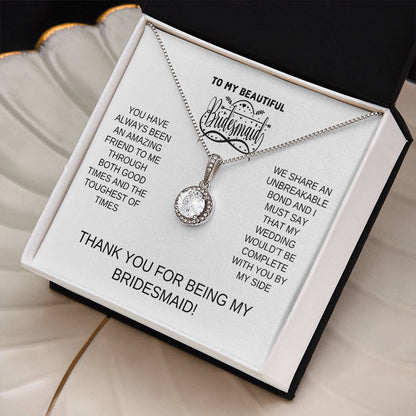 Bridal Gift "Elegant Bridesmaid Necklace – Personalized Gift for Your Special Day"