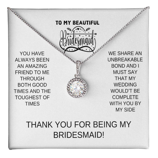 Bridal Gift "Elegant Bridesmaid Necklace – Personalized Gift for Your Special Day"