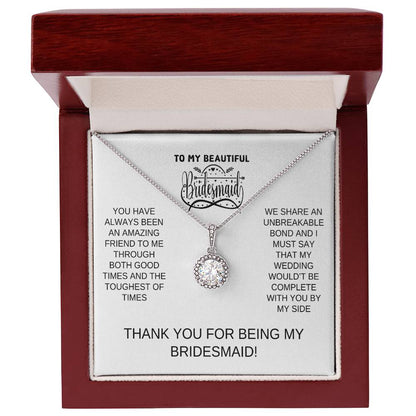 Bridal Gift "Elegant Bridesmaid Necklace – Personalized Gift for Your Special Day"