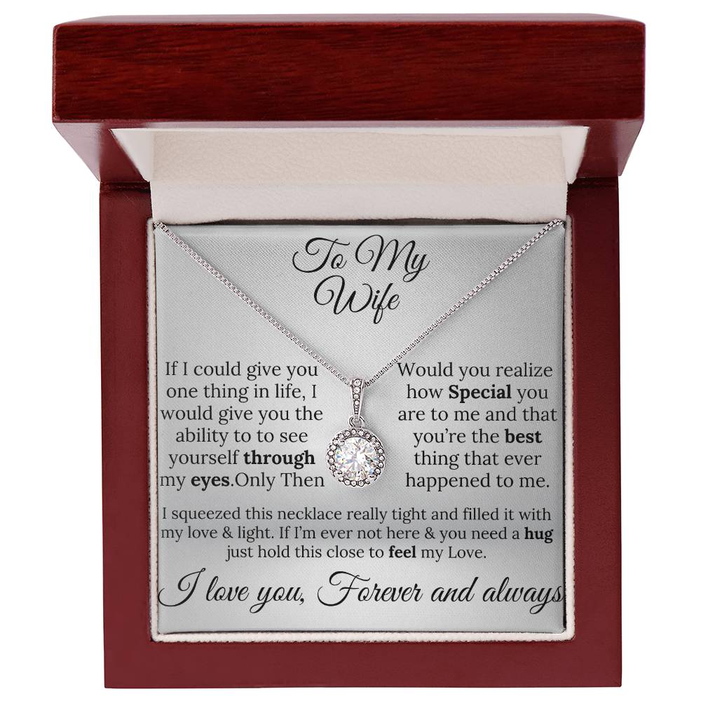 To My Wife Circle of Love Necklace – A Gift of Love & Light Forever"