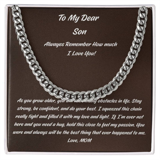 (ALMOST SOLD OUT) To My Dear Son Love Mom Necklace - Always Remember How Much I Love You Necklace from Mom