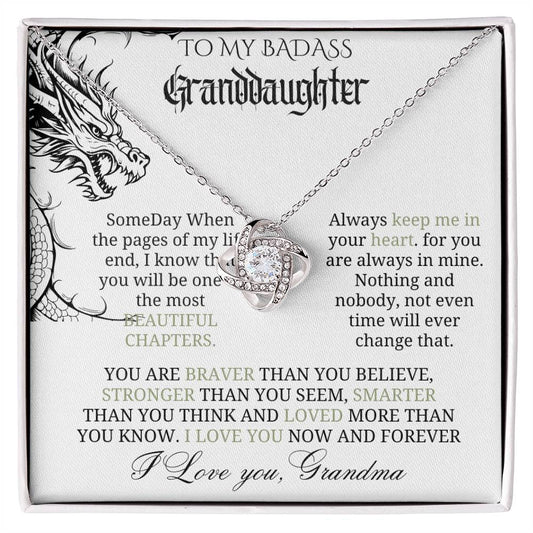 Badass Goth Love Knot Necklace for Your Granddaughter - Eternal Bond and Style