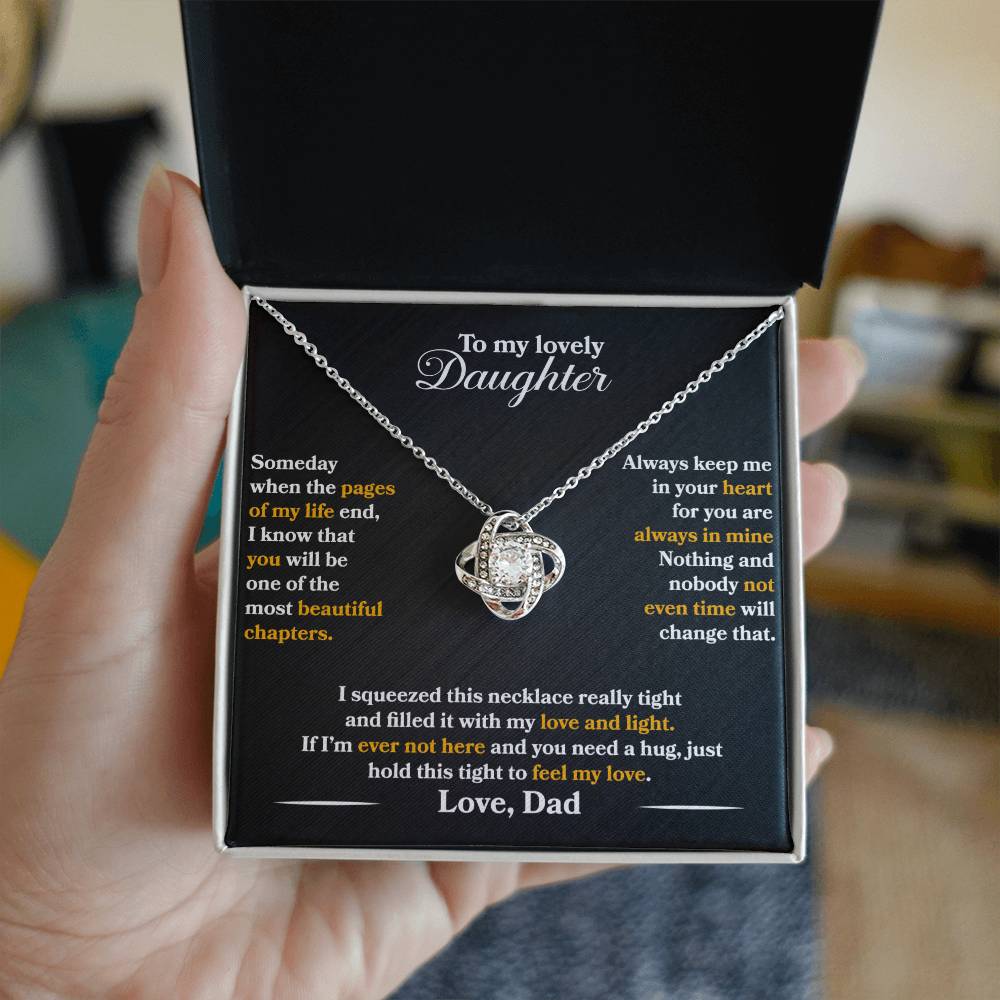 ( Almost Sold Out) Gift to To My Lovely Daughter Love Knot Necklace: A Father's Heartfelt Message