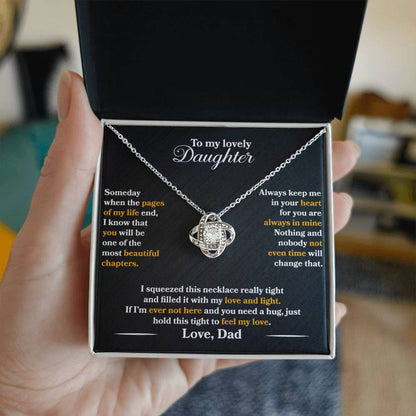 ( Almost Sold Out) Gift to To My Lovely Daughter Love Knot Necklace: A Father's Heartfelt Message