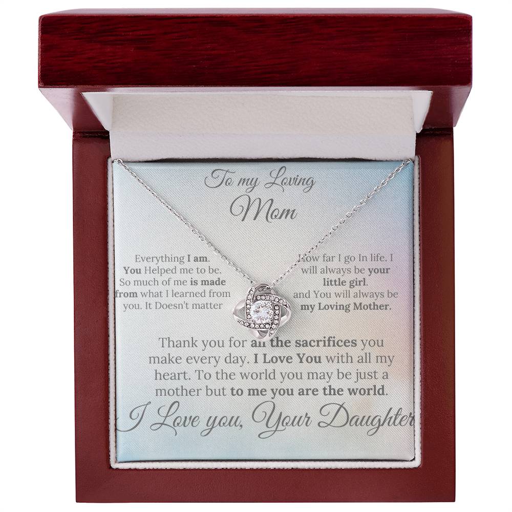 To a Loving Mom  Love knot necklace – A Loving Note from Your Daughter"