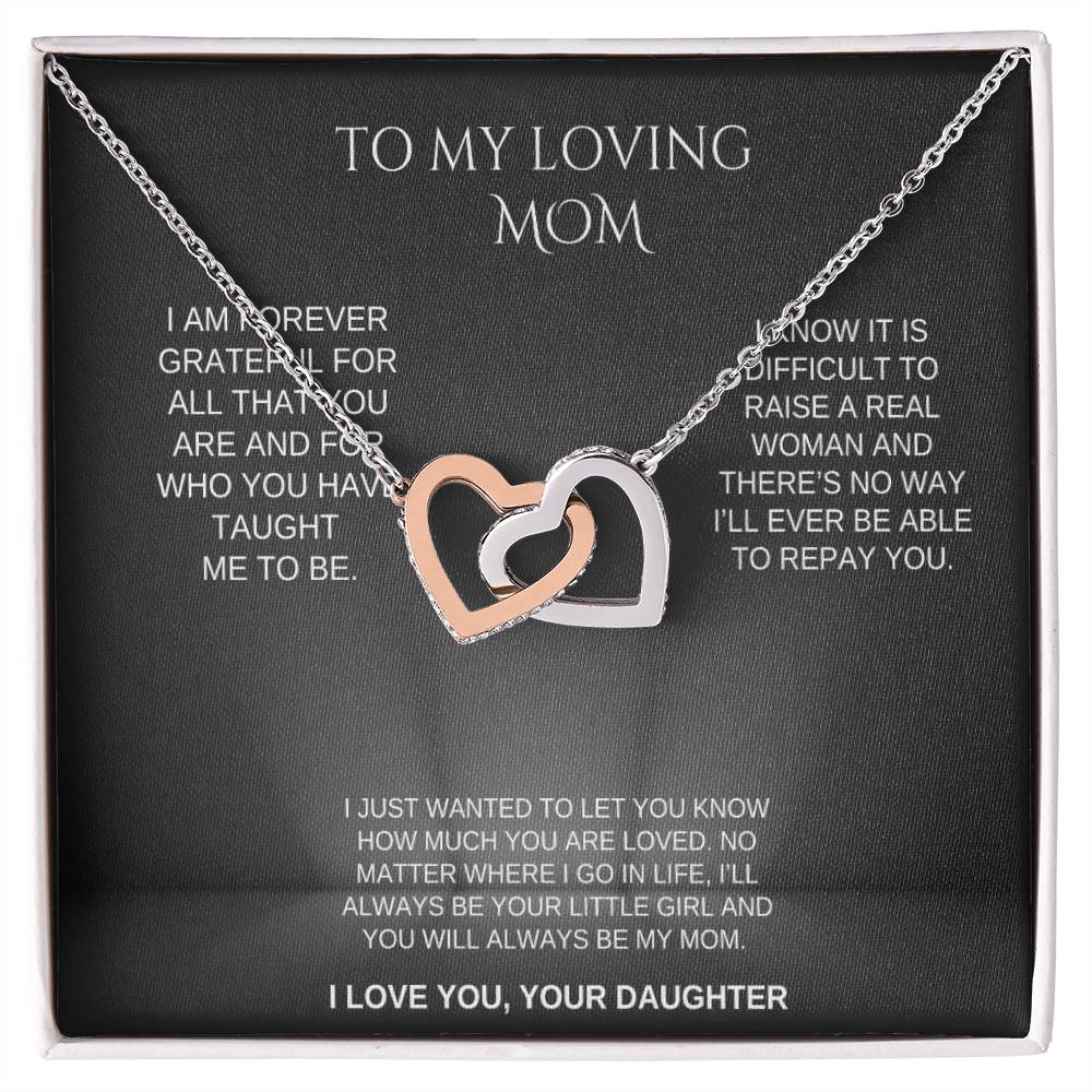 ( ALMOST SOLD OUT)  "Forever Loved Mom Two Hearts treasure: A Heartfelt Gift from Daughter to Mother"