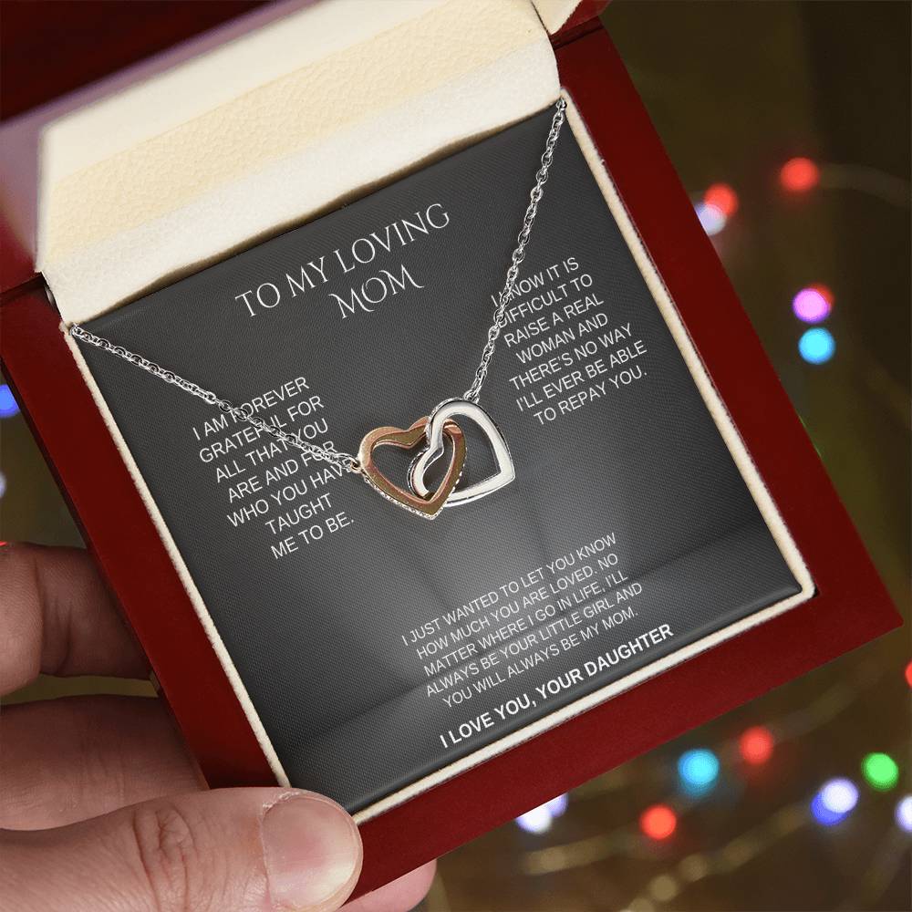 ( ALMOST SOLD OUT)  "Forever Loved Mom Two Hearts treasure: A Heartfelt Gift from Daughter to Mother"